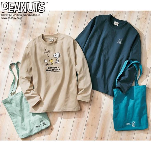エコバッグ付き長袖Tシャツ(男女兼用)(SNOOPY)