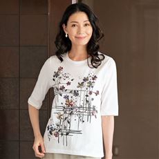 【日本製】京風手書きプリントTシャツ