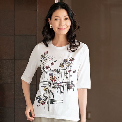 【日本製】京風手書きプリントTシャツ