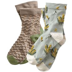 フロート柄ソックス・色柄違い2足組