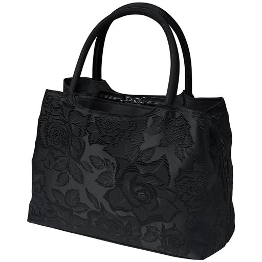 ガバっと開くジャカードフォーマルバッグ