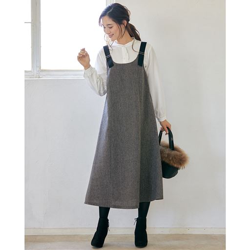 チャコールグレー <br>左脇にファスナー付きで、着脱簡単。<br>※インナーは商品に含まれません。