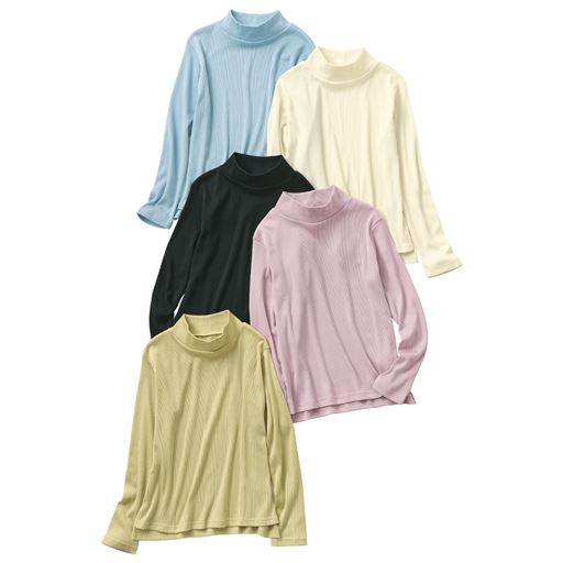 (上から)サックス、オフホワイト、ブラック、ピンク、グリーン