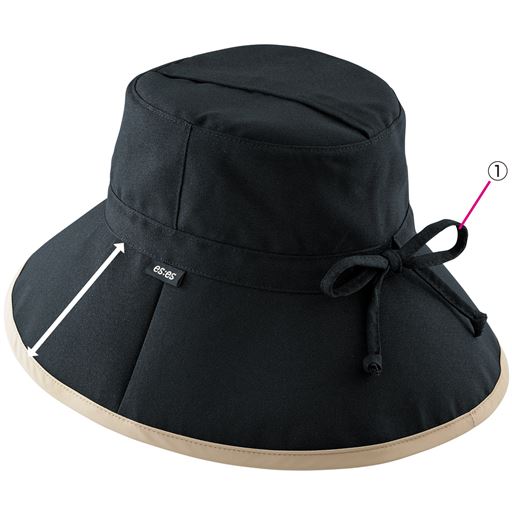 つば広約9.5cm リボンでサイズ調節