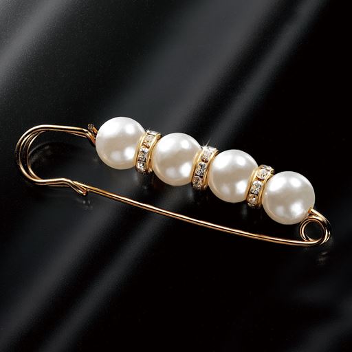 華やかラインストーンのパール調ピン