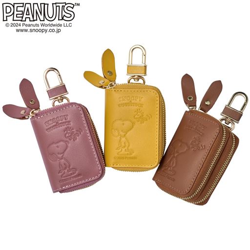 スヌーピー 本牛革小銭も入るキーケース