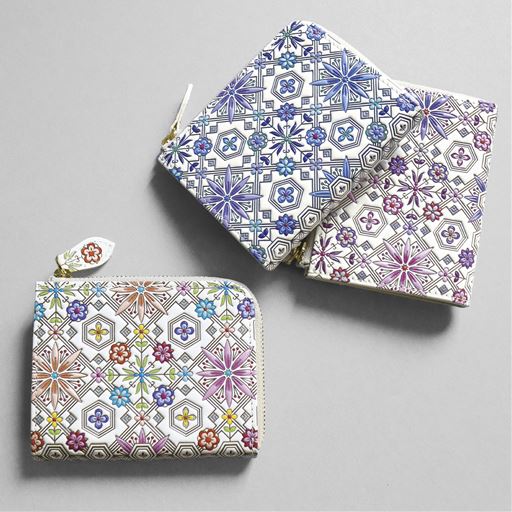 浅草文庫® L字ファスナーミニ財布 花菱