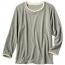 軽量ワッフル・重ね着風カットソー（長袖）