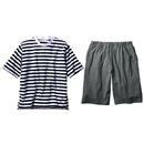 綿１００％半袖ボーダーパジャマ（男女兼用）