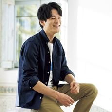 綿混サッカー素材シャツ(長袖)
