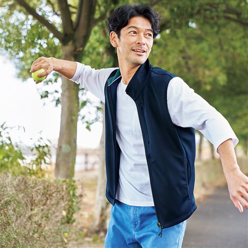 ドライ・軽量・カットソー素材ベスト(吸汗・速乾機能付き)