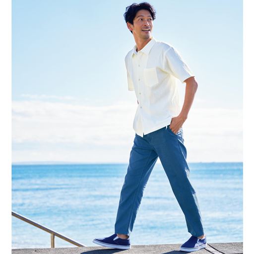 メッシュデニム&カラーイージーパンツ