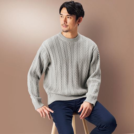 ケーブルクルーネックプルオーバー