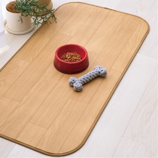 ナチュラル(木目調) 横90×縦45cm<br>ペットのお食事用マットとしてもおすすめ。