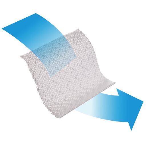 裏側は通気性に優れ、乾きも速く弾力性のあるWラッセルメッシュ生地を使用。通気性もバッチリ!