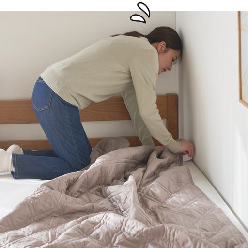 パッドシーツの四隅ゴムは装着が面倒…パッと置くだけでピタッと装着!