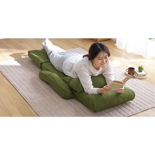 ごろ寝ソファ フルフラットにすれば、ごろ寝や昼寝にぴったり。