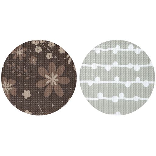 柄拡大<br>リバーシブルで楽しめる色と柄。お部屋の雰囲気や気分に合わせて表裏どちらでも使えます。