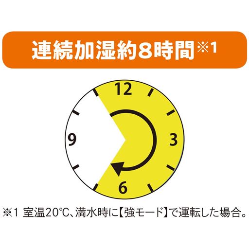就寝時に便利な長時間加湿。