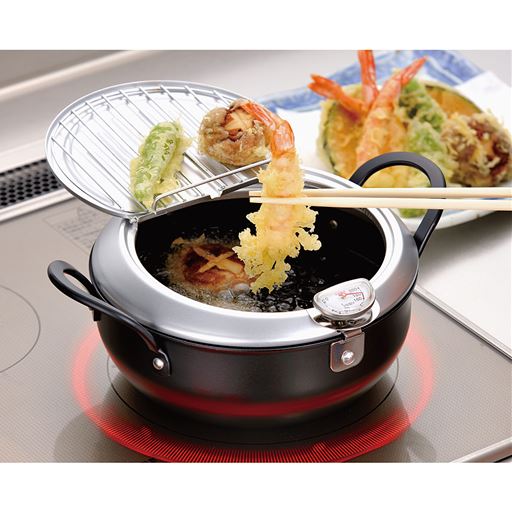 燕三条 鉄製蓋付天ぷら鍋