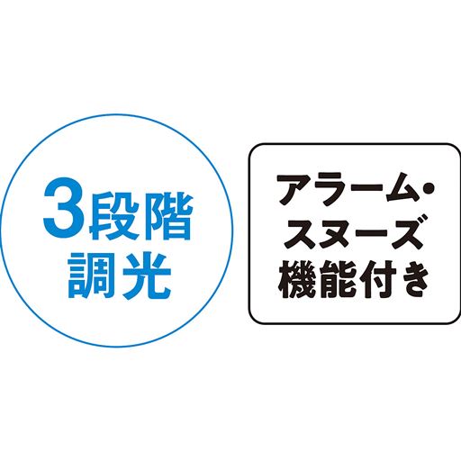 3段階調光 アラーム・スヌーズ機能付き