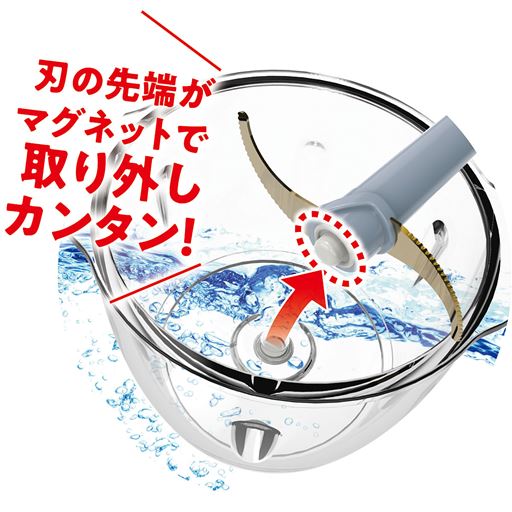 刃の先端がマグネットで取り外しカンタン!