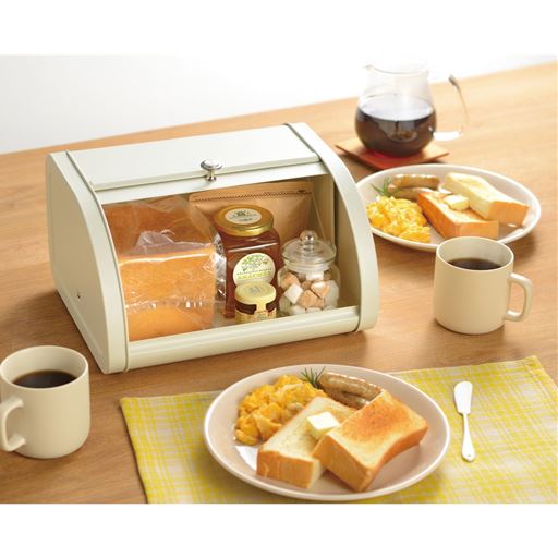 パンや、調味料など隠す収納用としてお使いいただけます。食品以外にも、散らかりやすい小物収納にも便利です。湿気やホコリを防ぐ