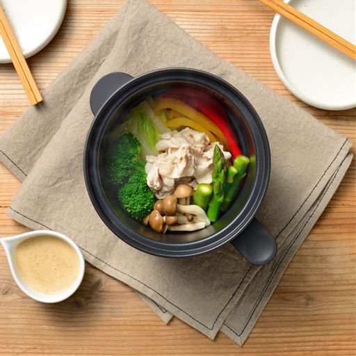 せいろ不要の簡単豚肉と野菜の彩り蒸し