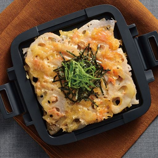 れんこんの明太チーズガレット。