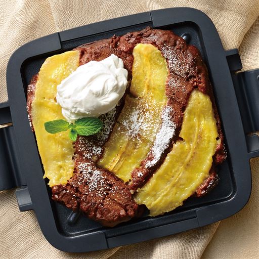 バナナとココアのパンケーキ。