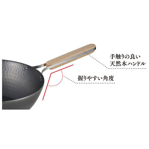 こだわりのハンドル 特殊加工で角度を付け、天然木と組み合わせることで洗練されたデザインに仕上げました。
