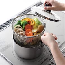 逸品物創ステンレスマルチポット18cmストレーナー