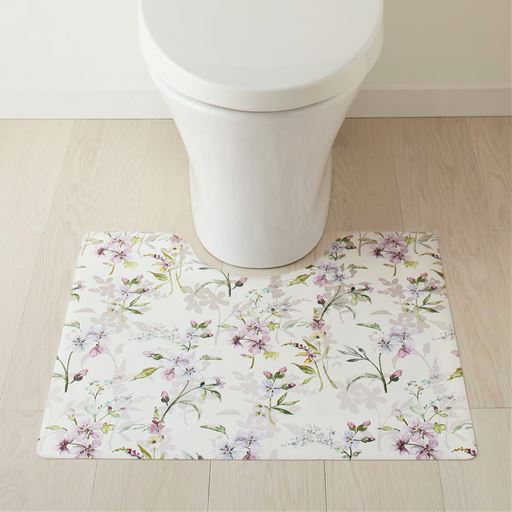 A (フラワー)<br>お洗濯なしでいつでも清潔に保てる、PVCクリアトイレマットです。