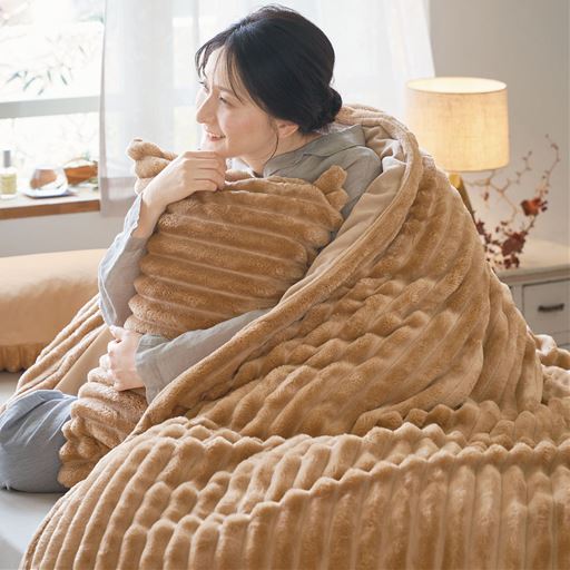 ブラウン ※商品は掛け布団カバーです<br>コーデュロイ風のもこもこが朝まで心地いい。