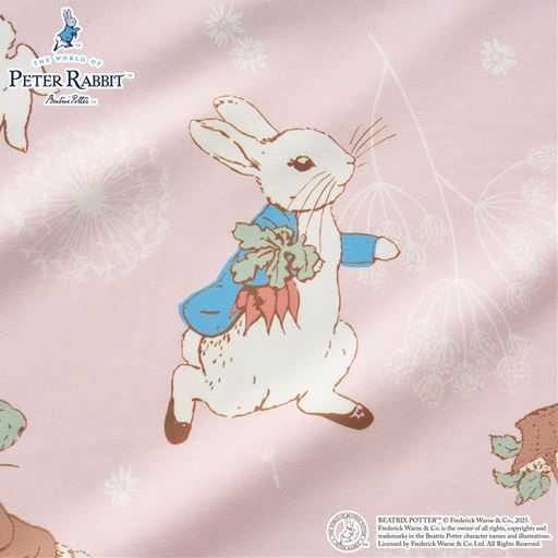 柄拡大(ピンク)<br>大人かわいいピーターラビットに癒される♪