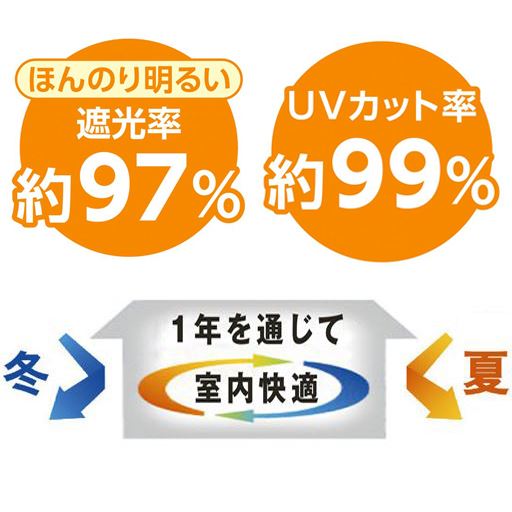 高い遮光率とUVカット率で、1年中室内を快適に保てます。