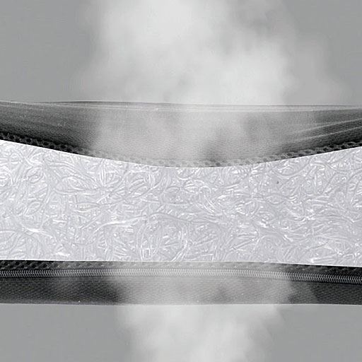 通気性の高い中材使用