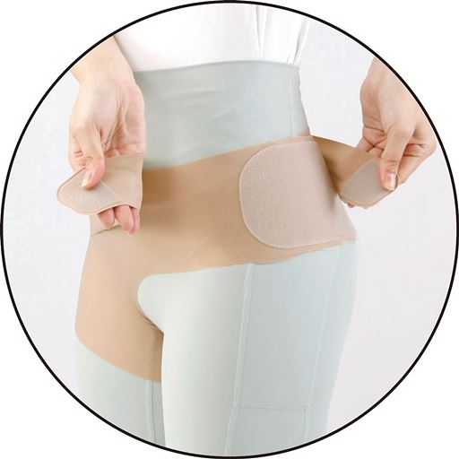 サイドベルトで締め付け具合を調節。