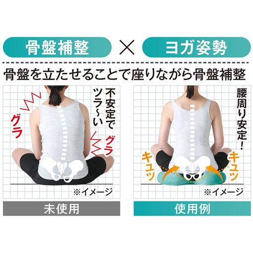 骨盤を立たせることで座りながら骨盤補整