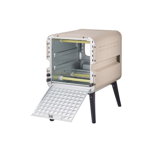 背面ドアが大きく開くので、使用後の汚れをすみずみまで拭き取れます。