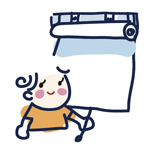 取付方法3<br>バーにロールスクリーンを取り付けて完成。