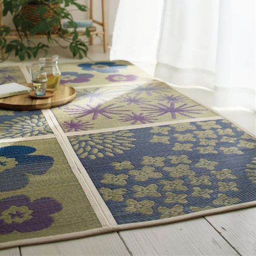 パープル系(フラワー)<br>横180×縦180cm