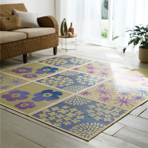 パープル系(フラワー)<br>横180×縦180cm