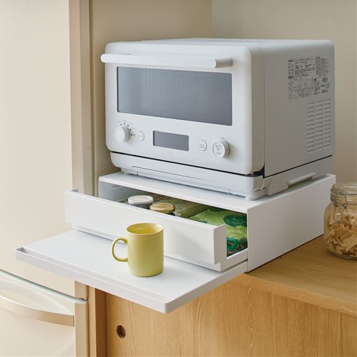 ホワイト 必要な時にサッと引き出すだけ! 収納量&作業効率がぐんとアップ。