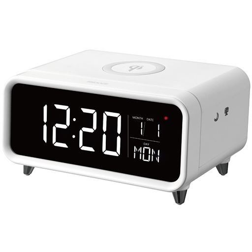 寝る前に置くだけでスマホが充電できる!目覚まし時計としても使えます。