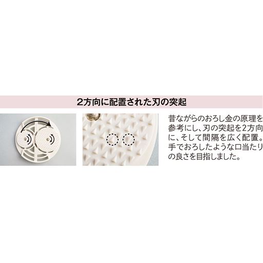 2方向に配置された刃の突起