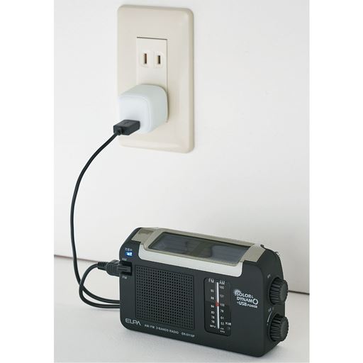 付属のケーブルで充電可能。