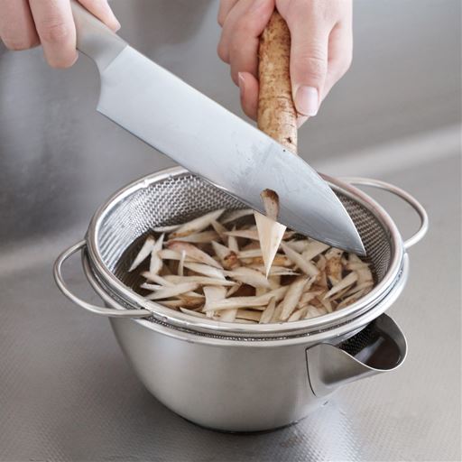 15cm使用例 根菜のあく抜き