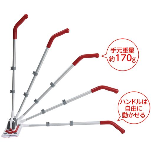 手元重量約170g ハンドルは自由に動かせる