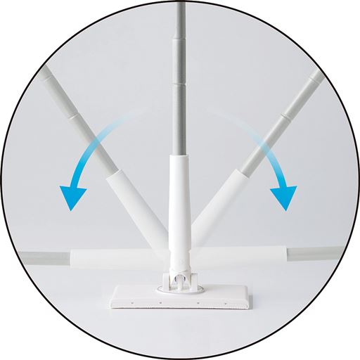 前後・左右に倒せるポールで狭い所もらくらくお掃除